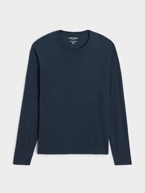 Todd Snyder Made in L.A. Premium Jersey Long Sleeve Tee Navy Blue Large